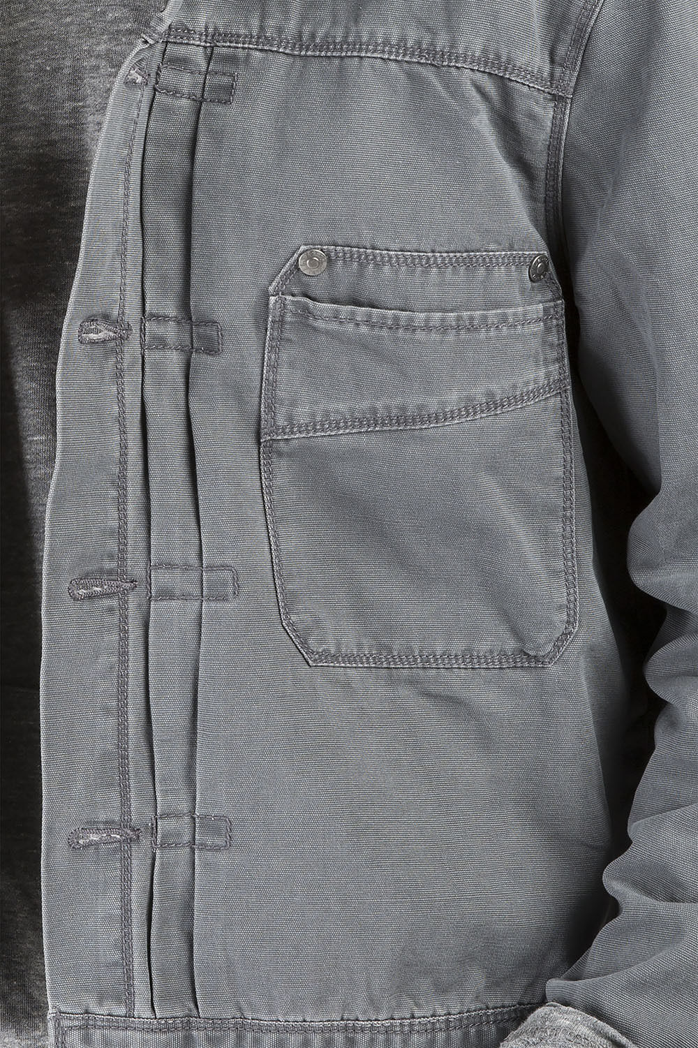 Charcoal Grey Heavy Stone Wash Canvas Trucker Jacket 100% Cotton Rugged & Stylish