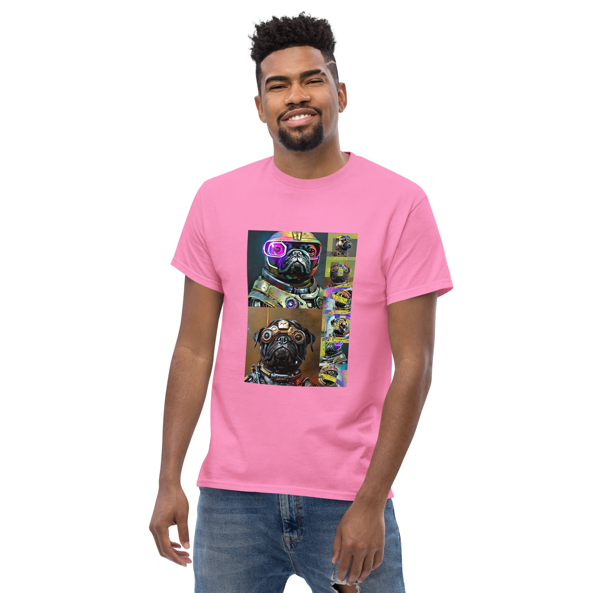 Men's Cyborg Pug Graphic T-Shirt