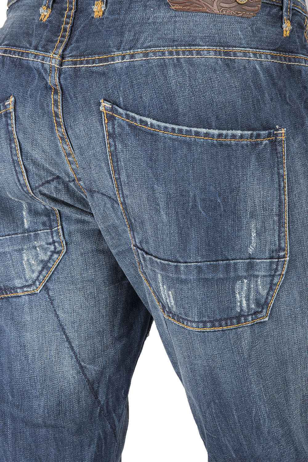 Slim Straight Vintage Hand Sanding Premium Denim 5 Pocket Jeans Ripped & Repaired