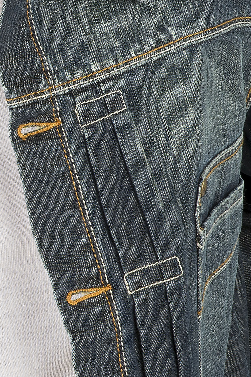 Vintage Blue Premium Denim Trucker Jacket With Artisan Whiskers Detail