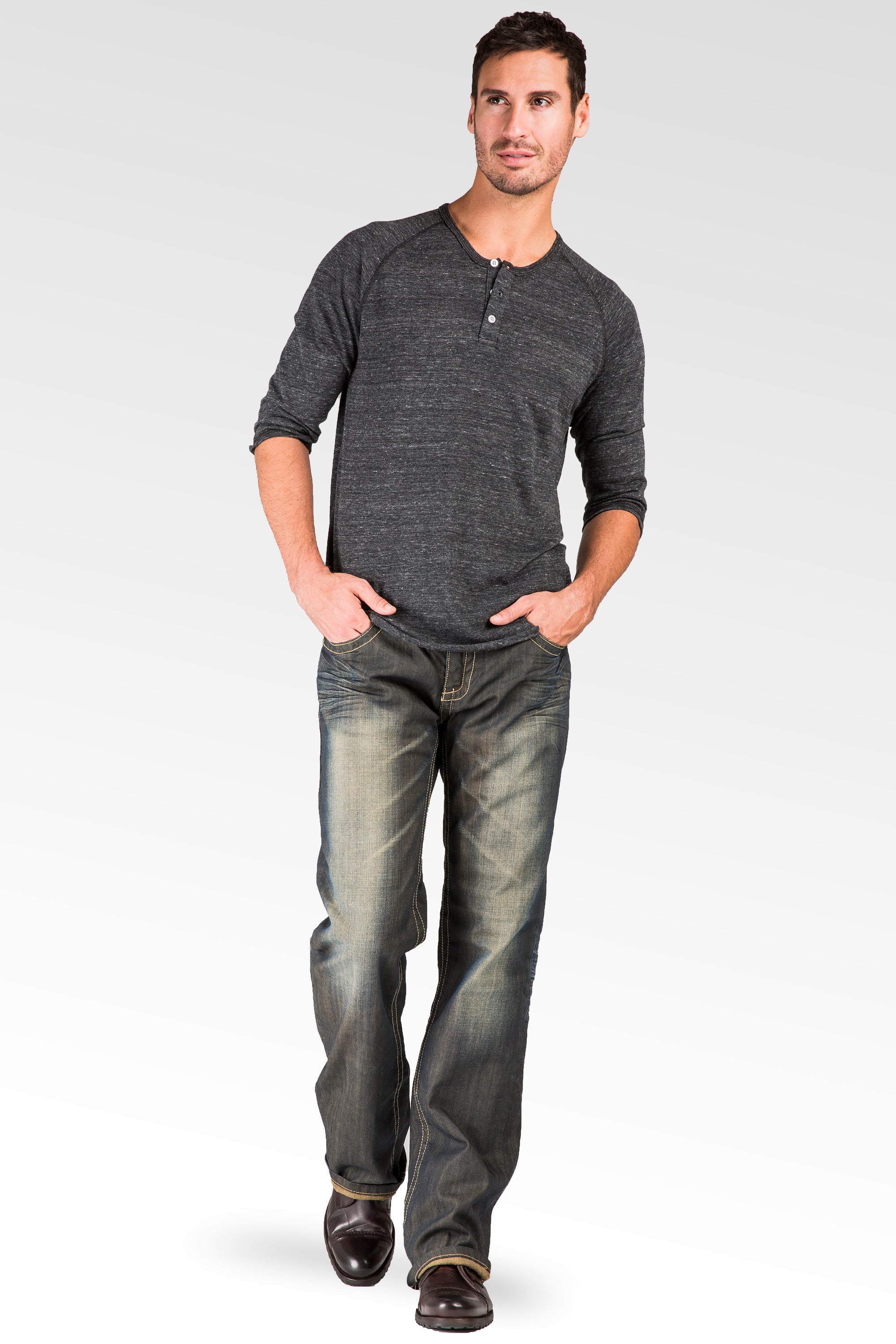 Level 7 Men's Relaxed Bootcut Black coated Hand sanded 5-Pocket Jeans  Premium Denim – Level 7 Jeans