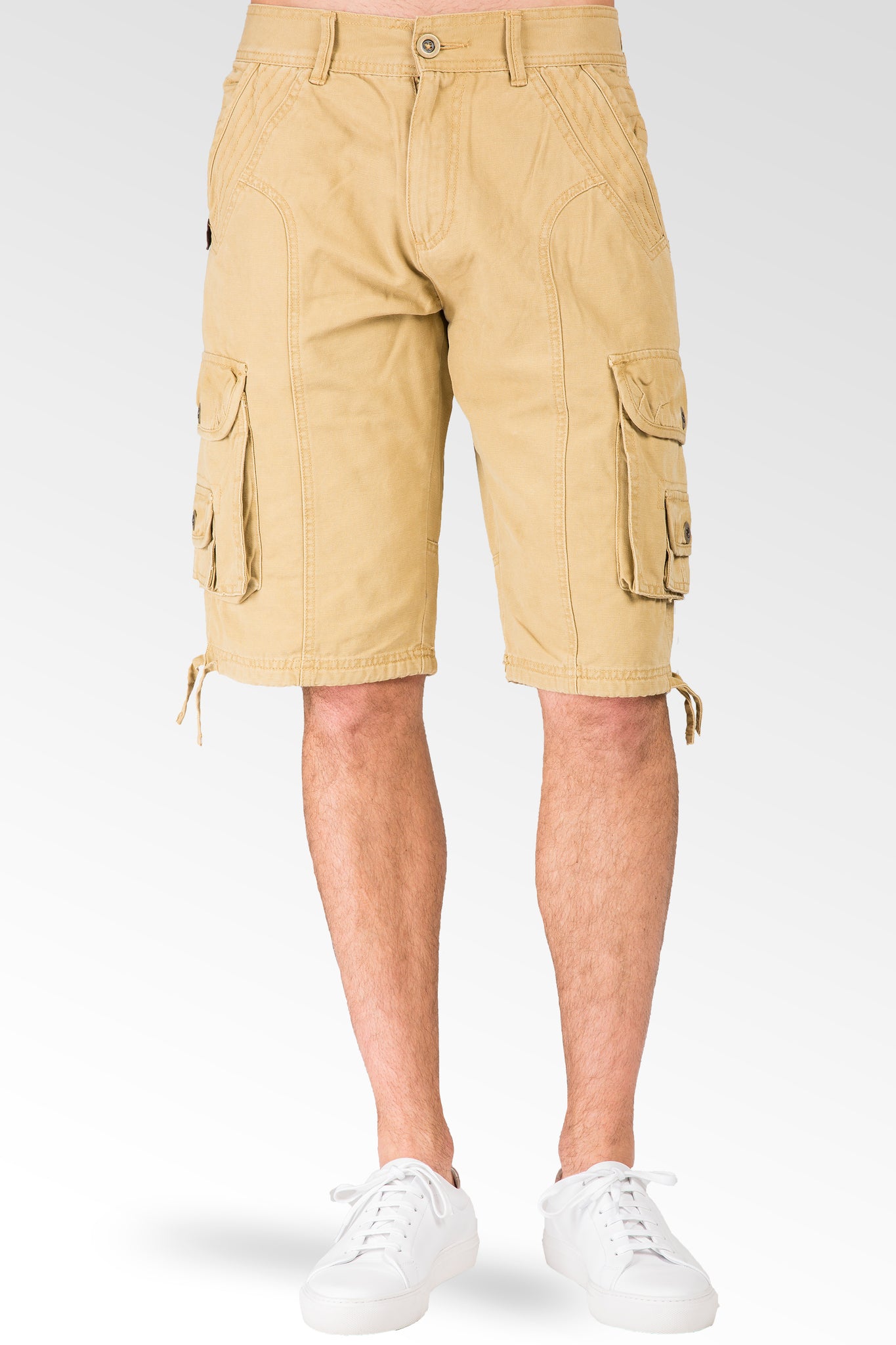 Relax Midrise Fit Timber Canvas Stone Wash Utility Shorts Multi Cargo Pockets