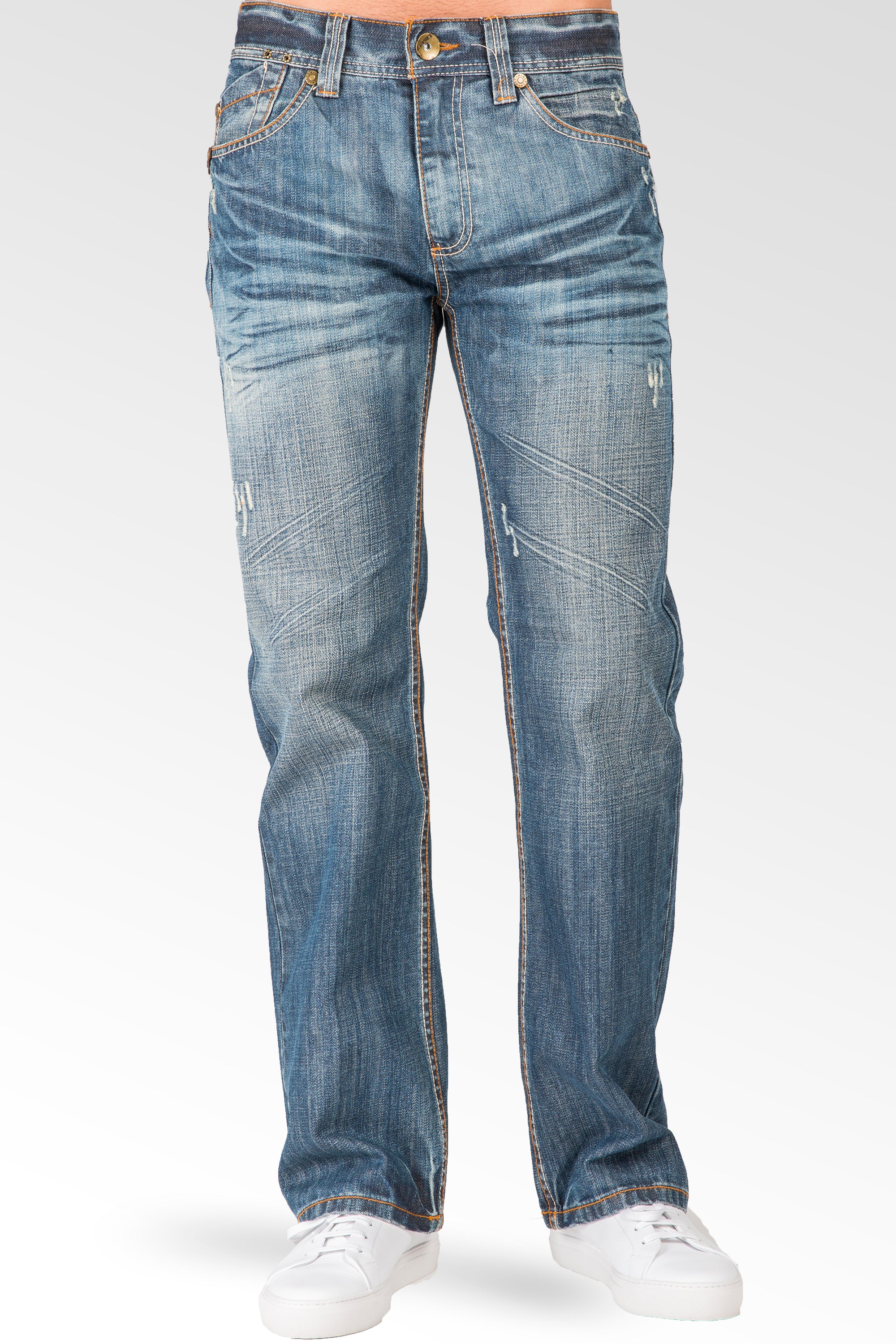 Level 7 Men's Whiskered Scratched Midrise Relax Bootcut 5