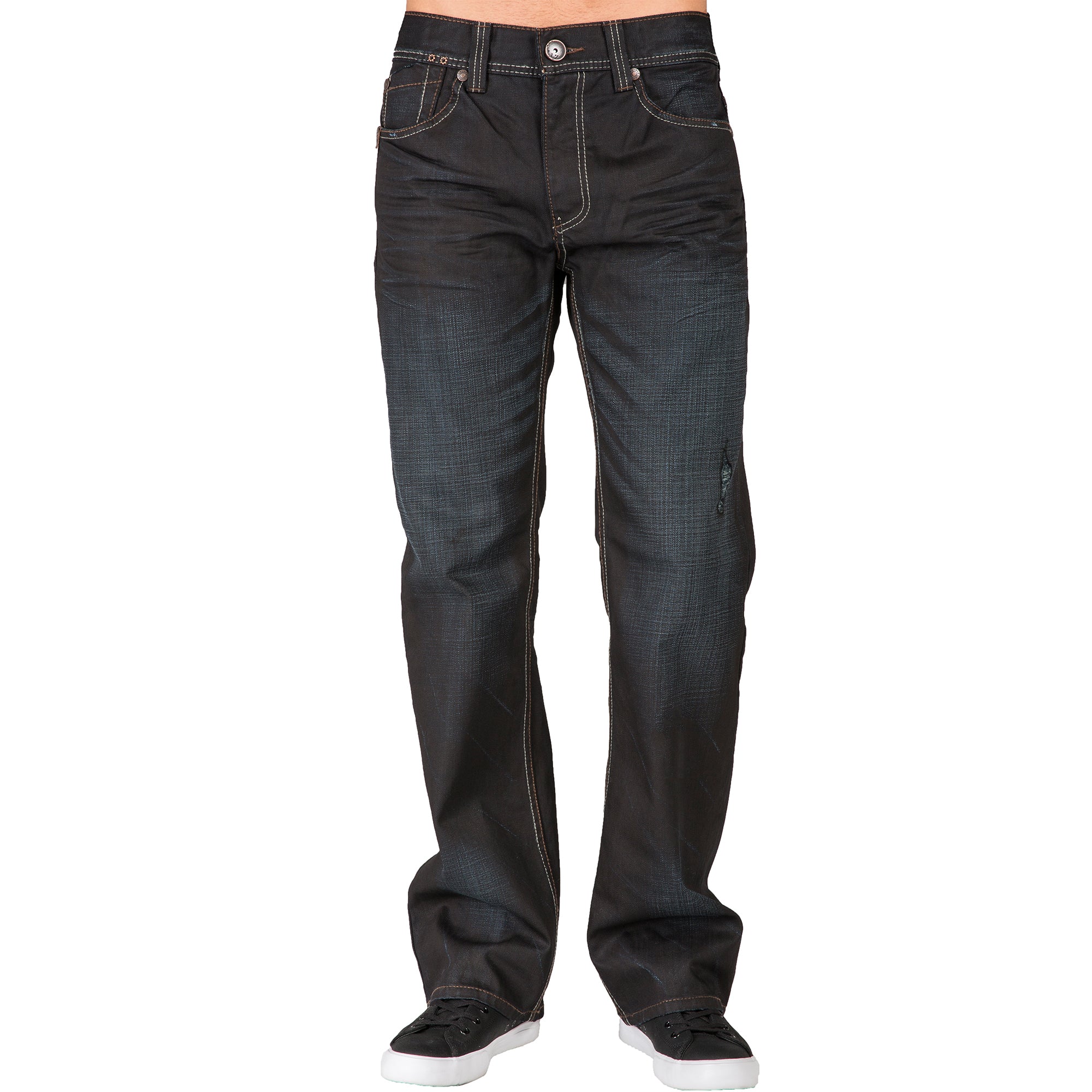 Level Men's Relaxed Bootcut Black coated Hand sanded 5-Pocket