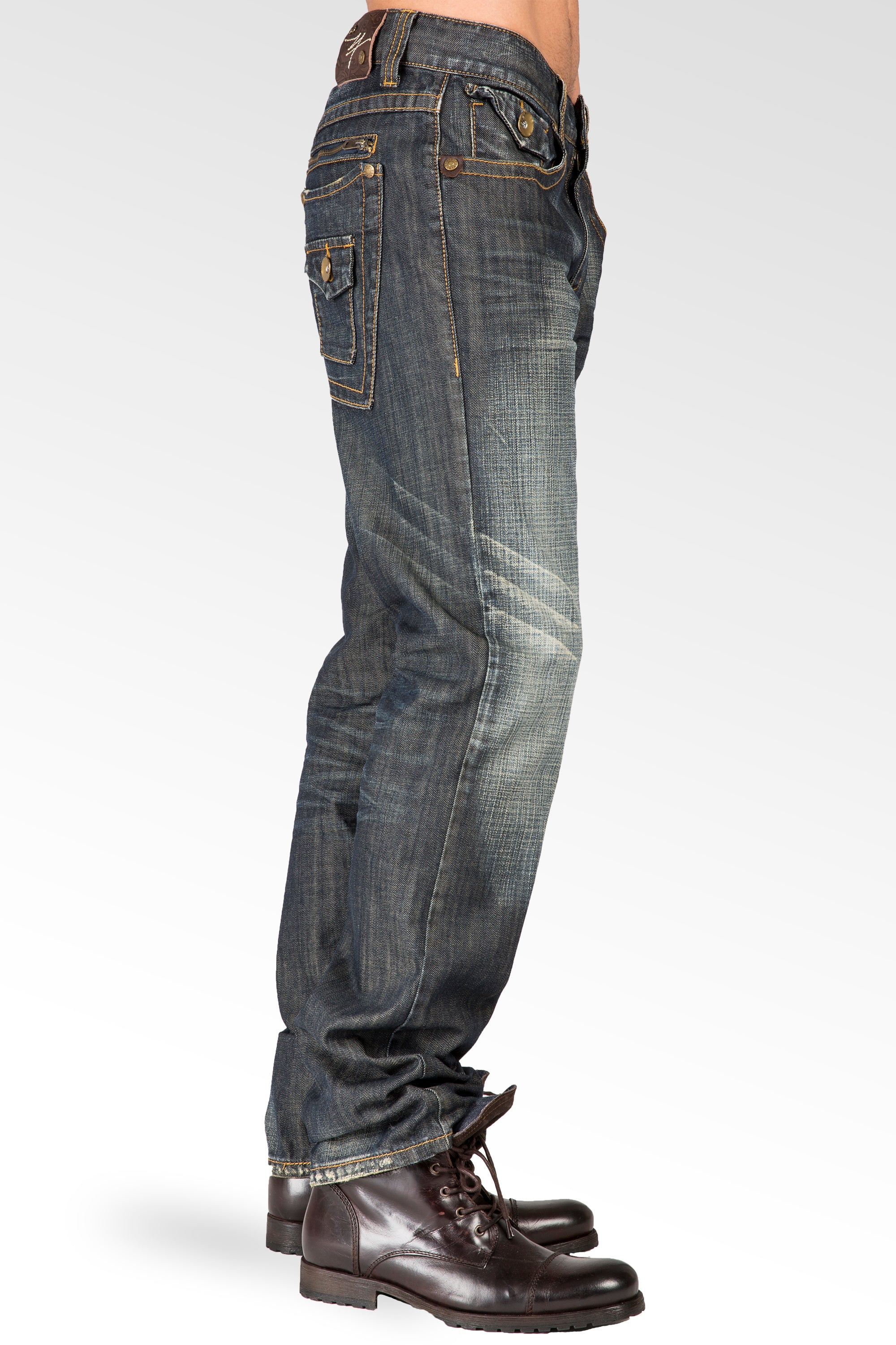 Level 7 Men's Relaxed Straight Leg Premium Denim Jeans