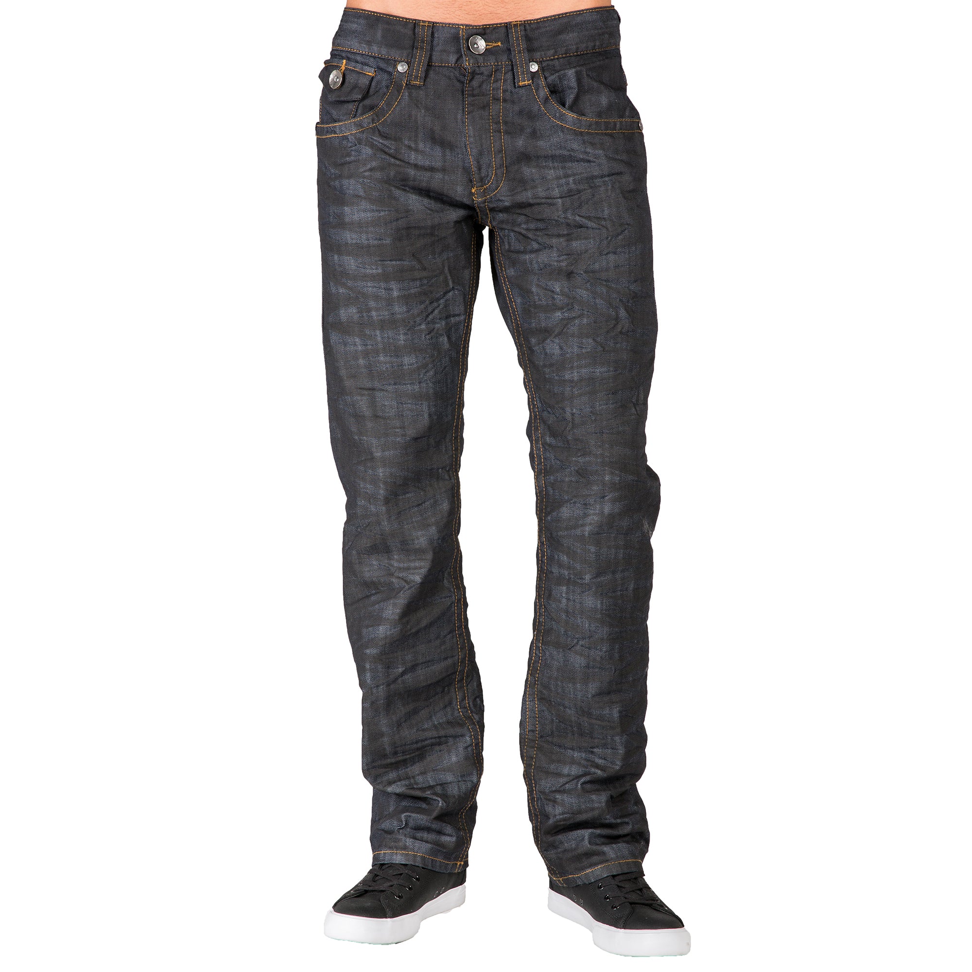 Level 7 Men's Relaxed Straight Black Whisker Coating Zip pocket Jeans  Premium Denim – Level 7 Jeans