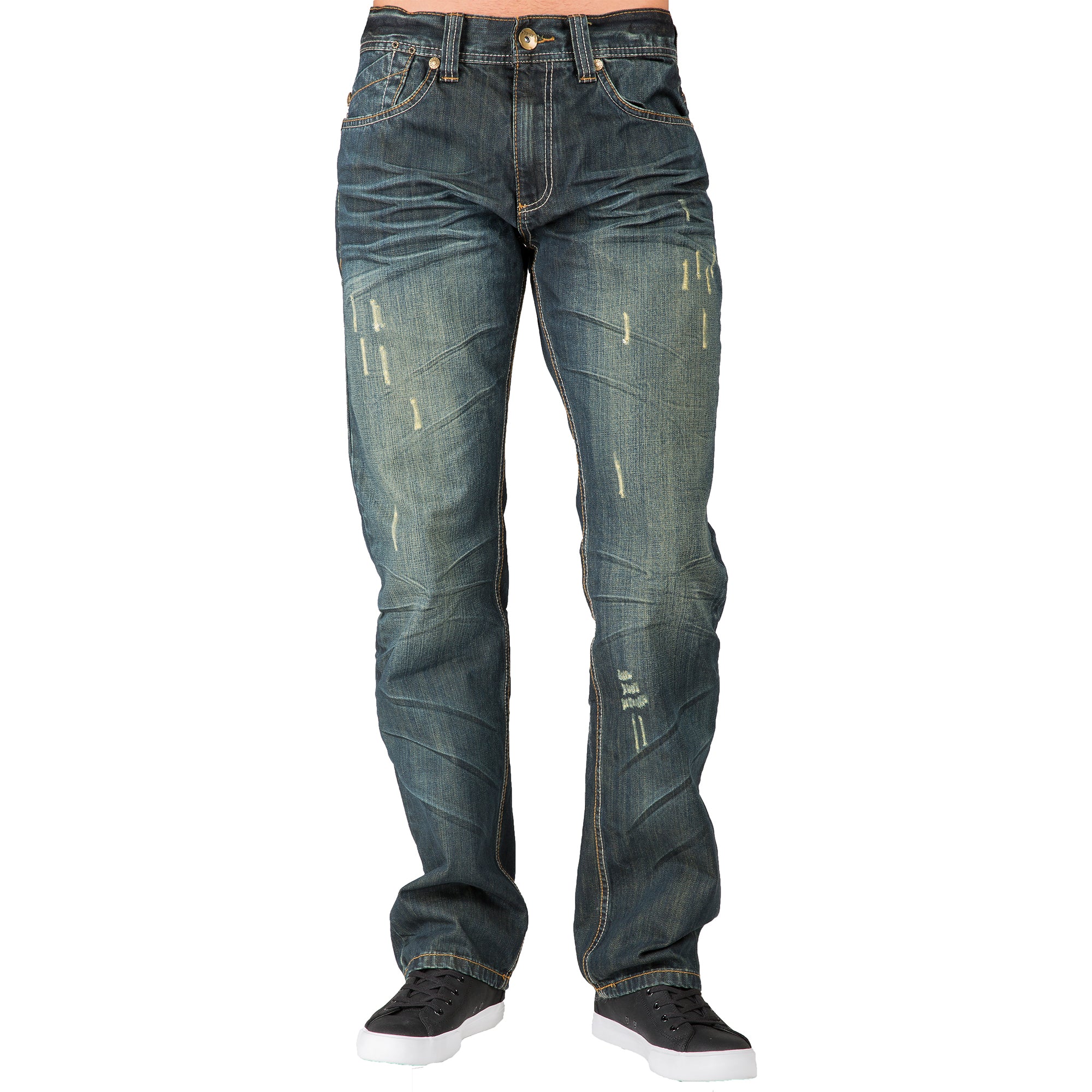 Level 7 Men's Blue Tint Relax Straight signature 5 pocket Jeans