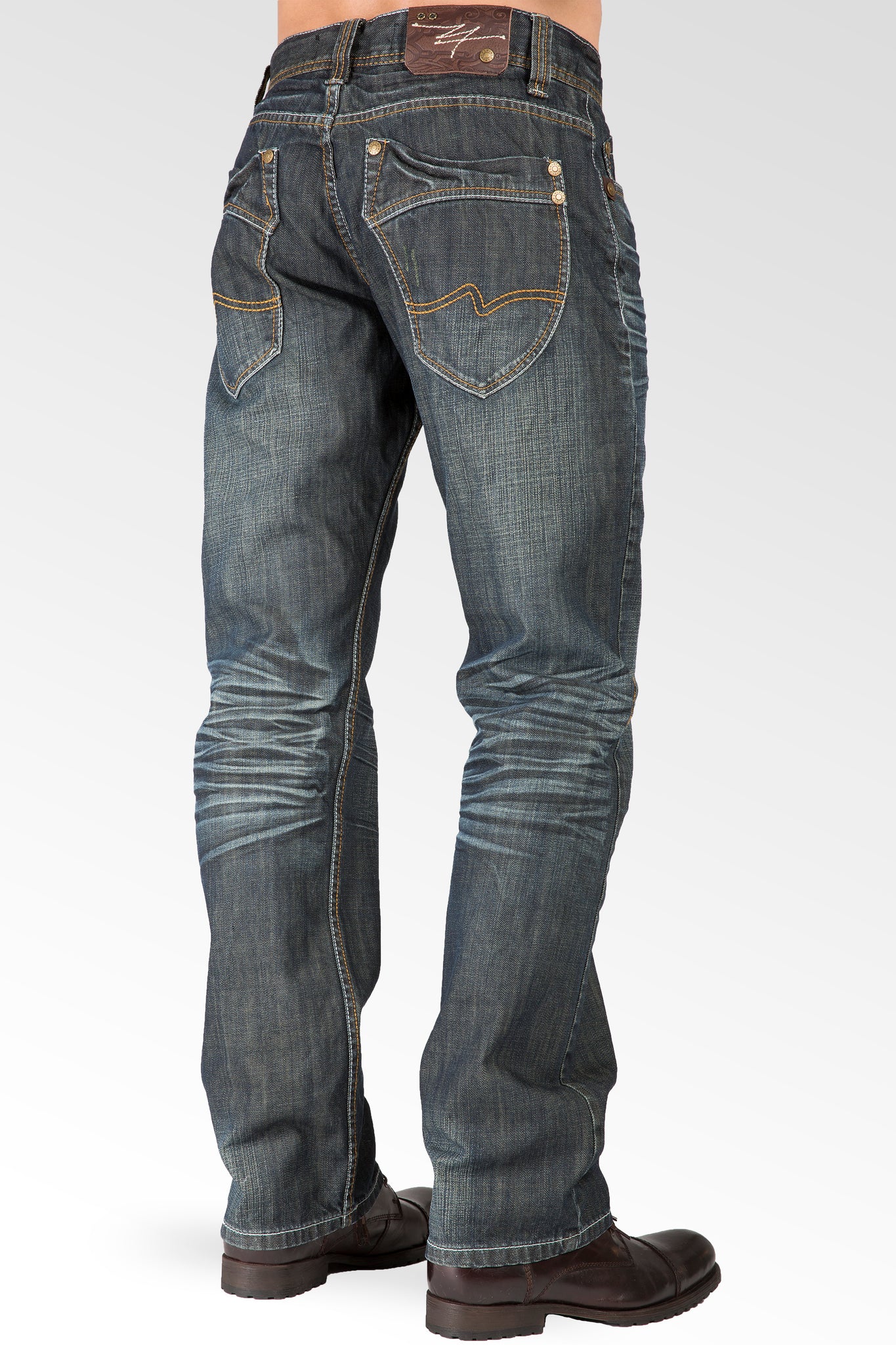 Relaxed Straight Vintage Whisker signature 5 Pocket Jeans With Artisan Scratching