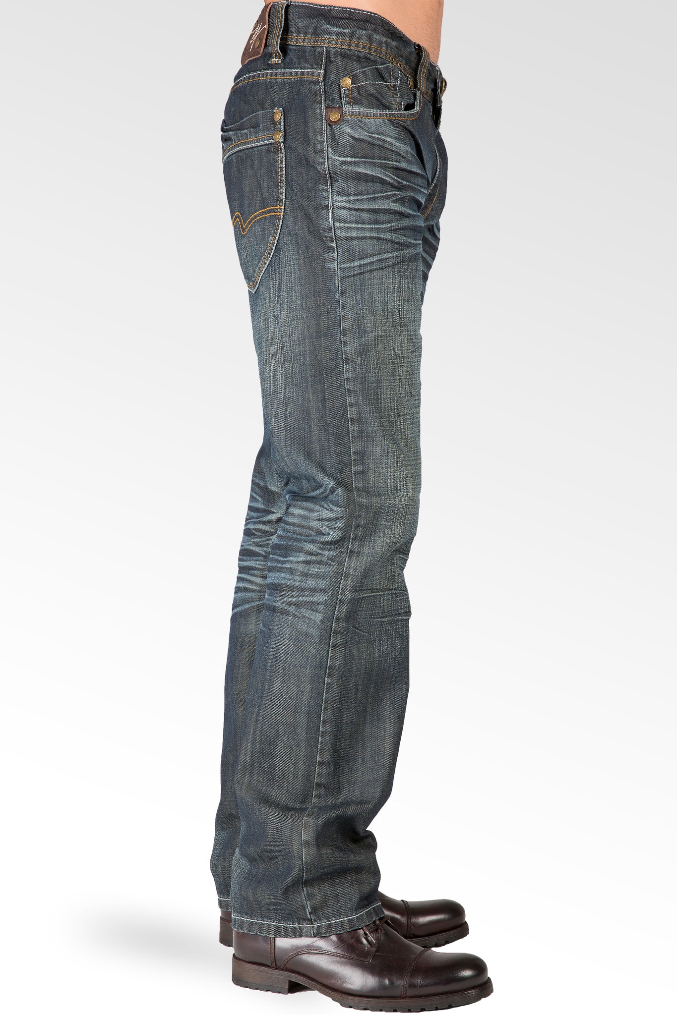 Relaxed Straight Vintage Whisker signature 5 Pocket Jeans With Artisan Scratching