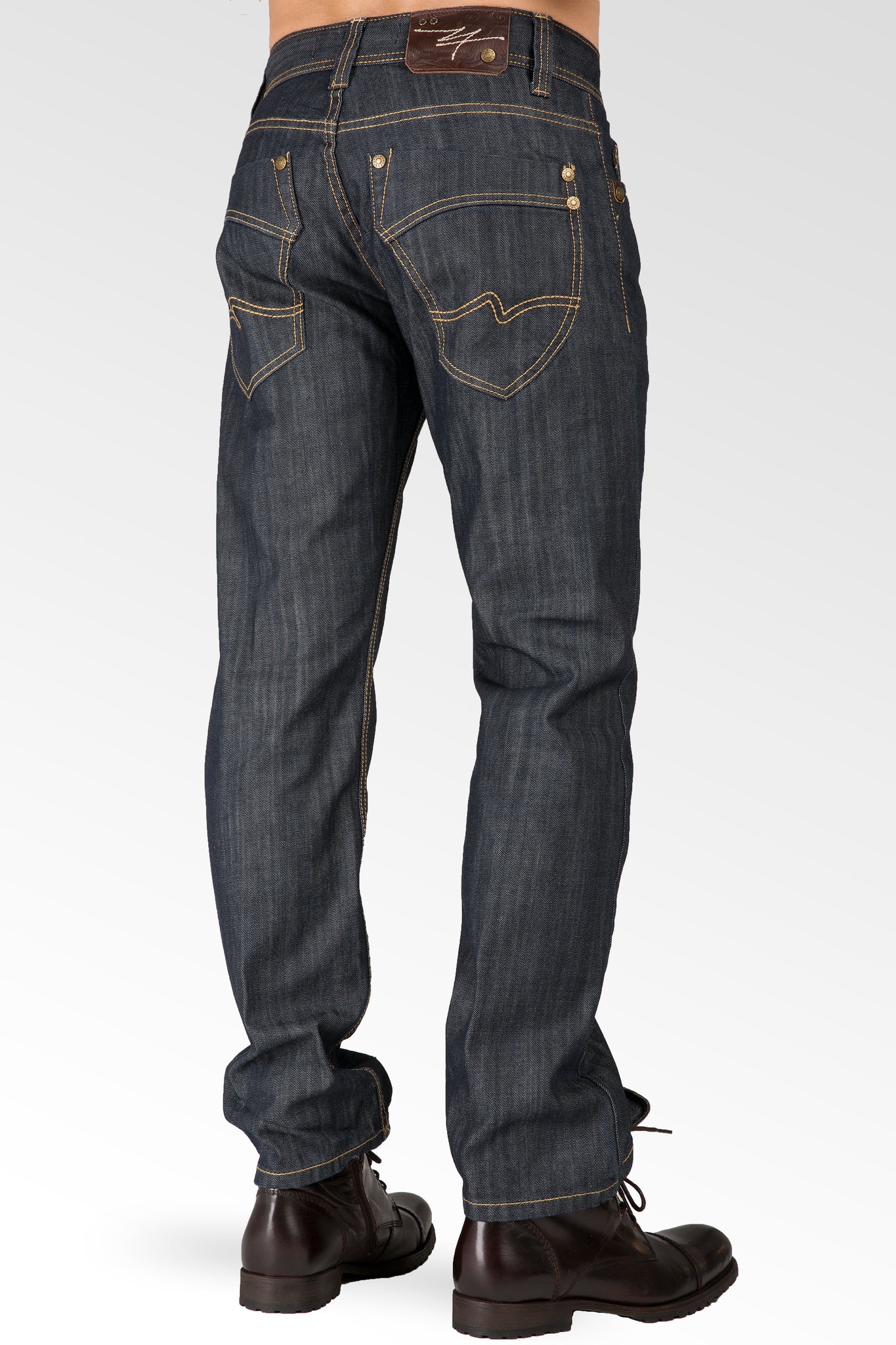Relaxed Straight Coating Raw Indigo Premium Denim signature 5 Pocket Jeans