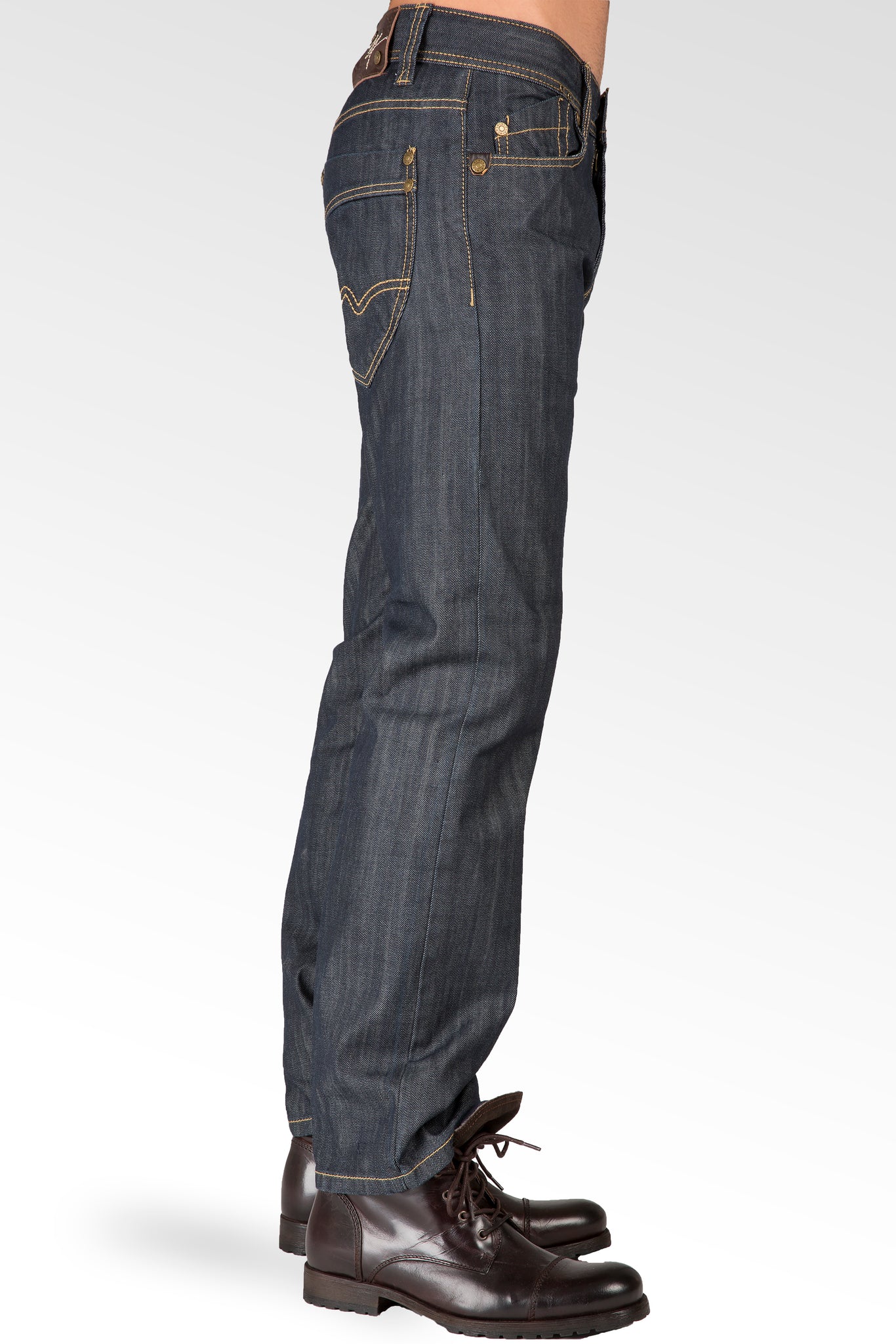 Level 7 Men's Relaxed Straight Coating Indigo 5 Pocket Jeans