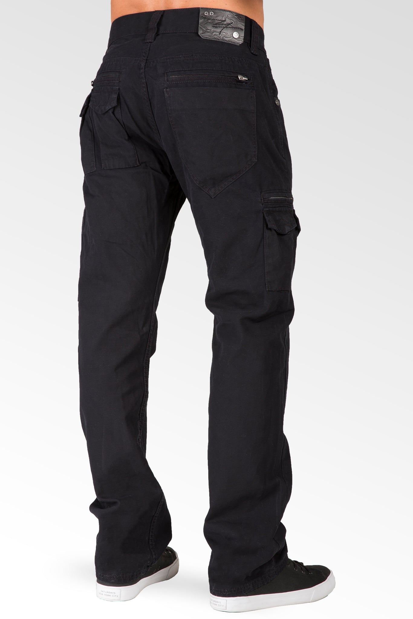 Level 7 Men's Zip Cargo Pocket Black Relaxed Straight Canvas Jeans, Premium  Denim – Level 7 Jeans