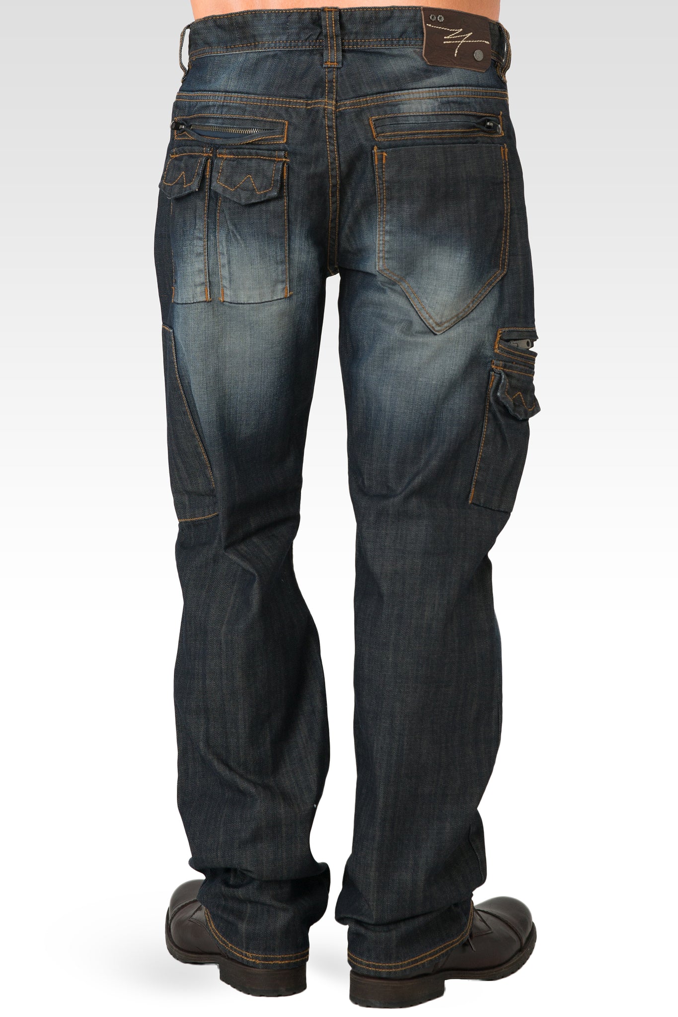 Men's Midrise Relaxed Fit Premium Denim Jeans with Utility Pockets