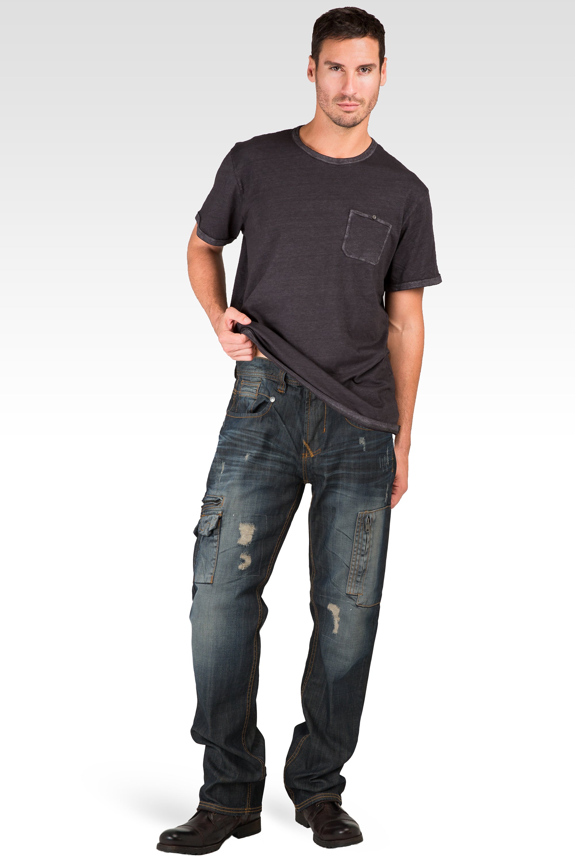 Level 7 Men's Midrise Relaxed Fit Premium Denim Jeans with