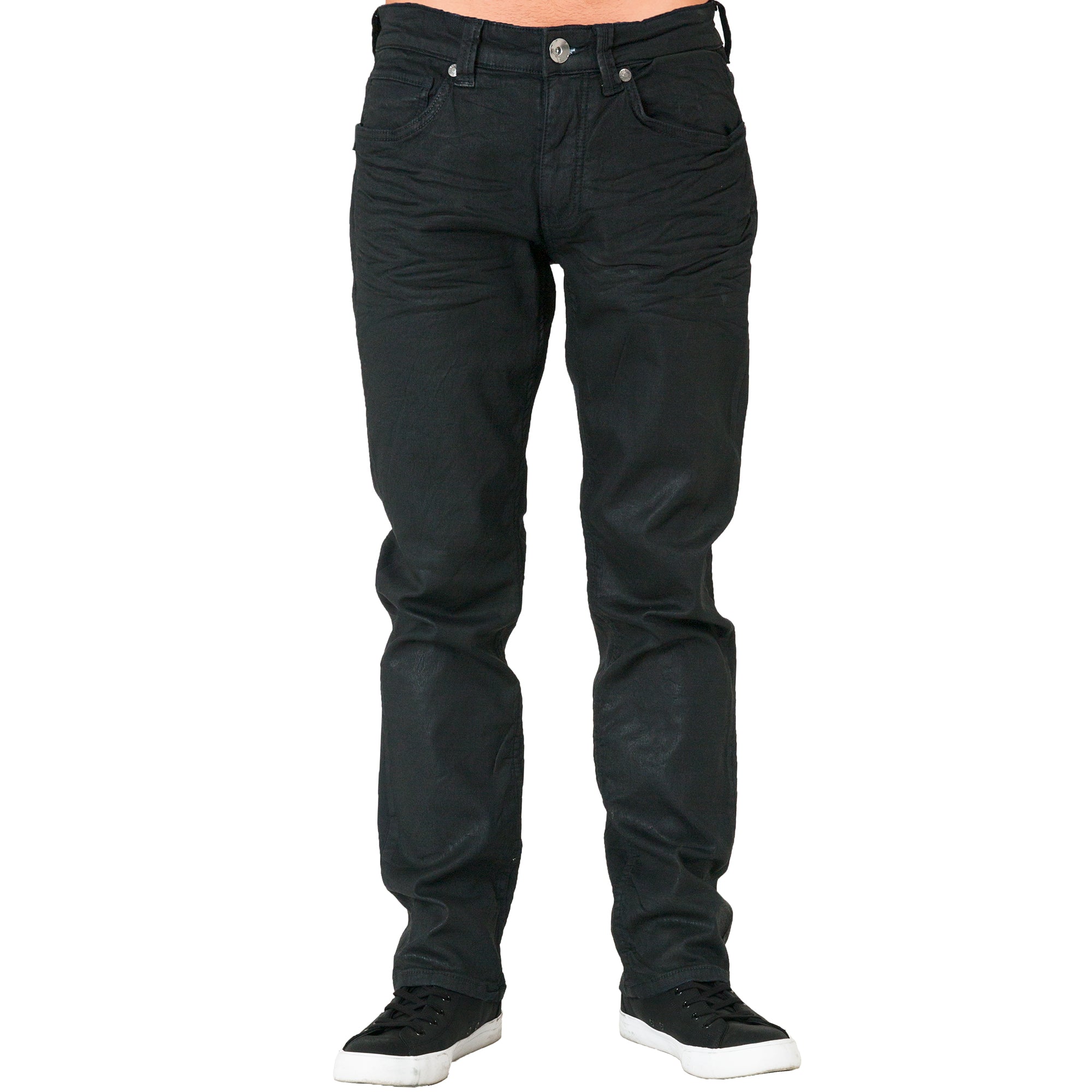 Dark Indigo Premium Coated 3D Whiskering Wash 5 Pkt Knit Denim Jeans