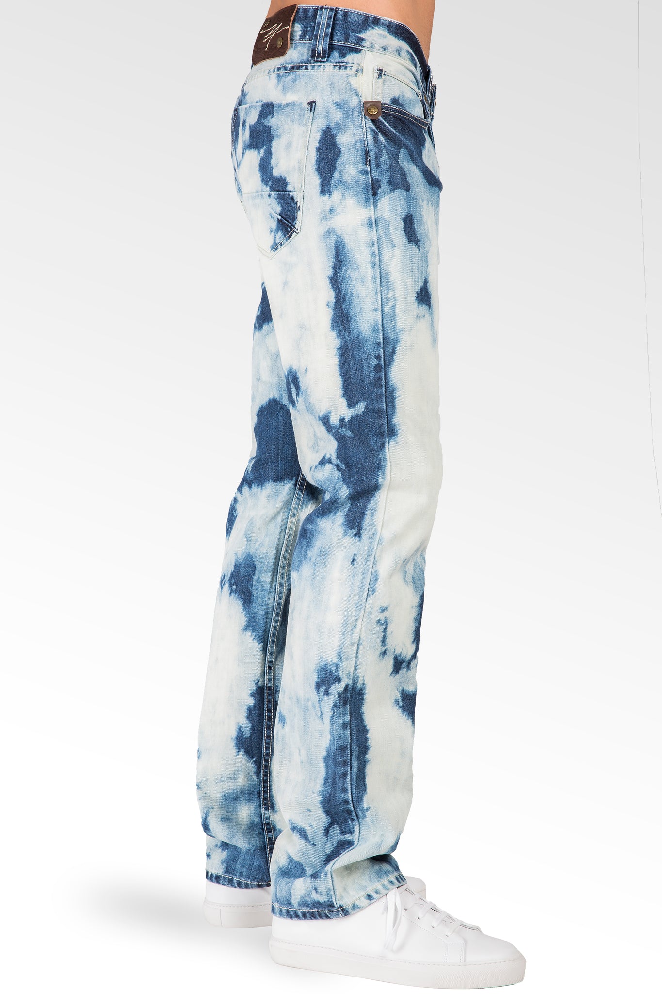 Level 7 Men's Slim Straight Paint splatter Bleached Prism Wash