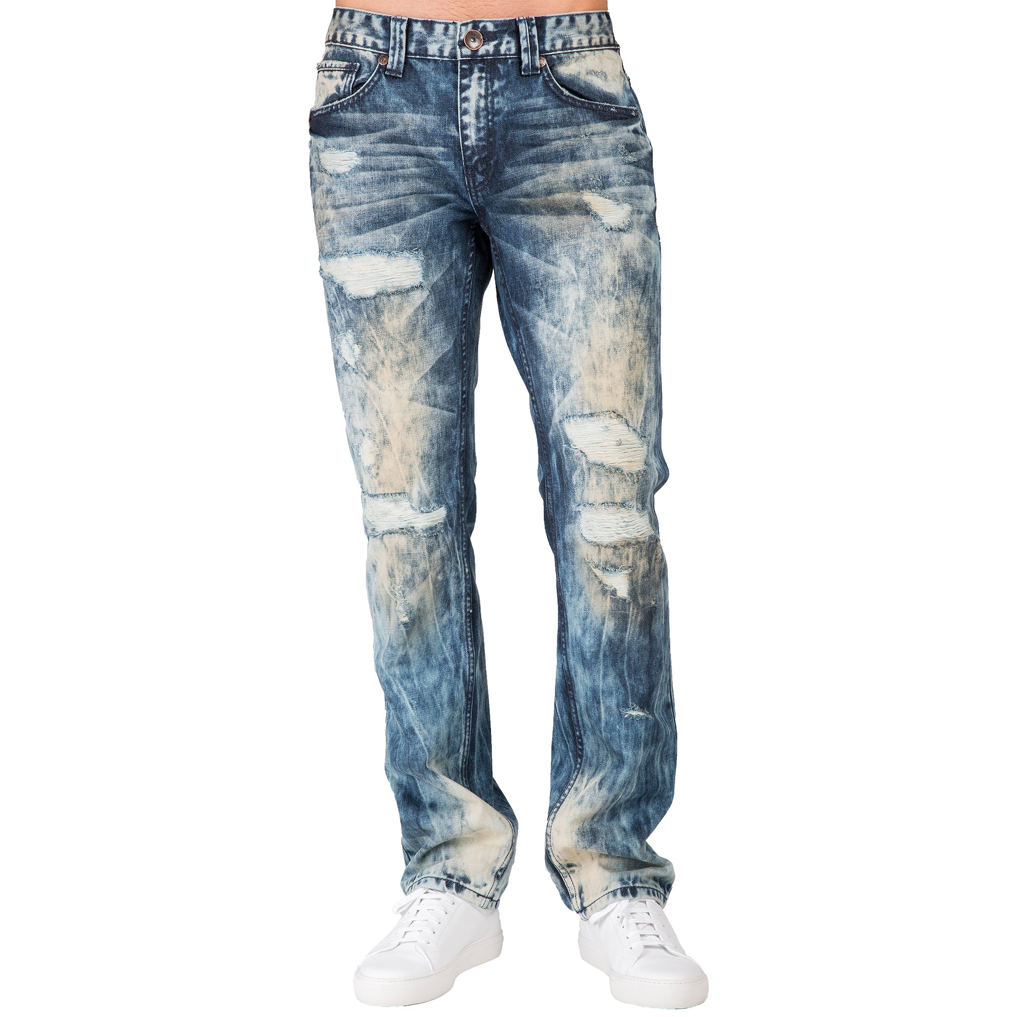 Level 7 Slim Straight Rip & Repair Bleach Tint Wash Jeans Premium – Level 7 Jeans