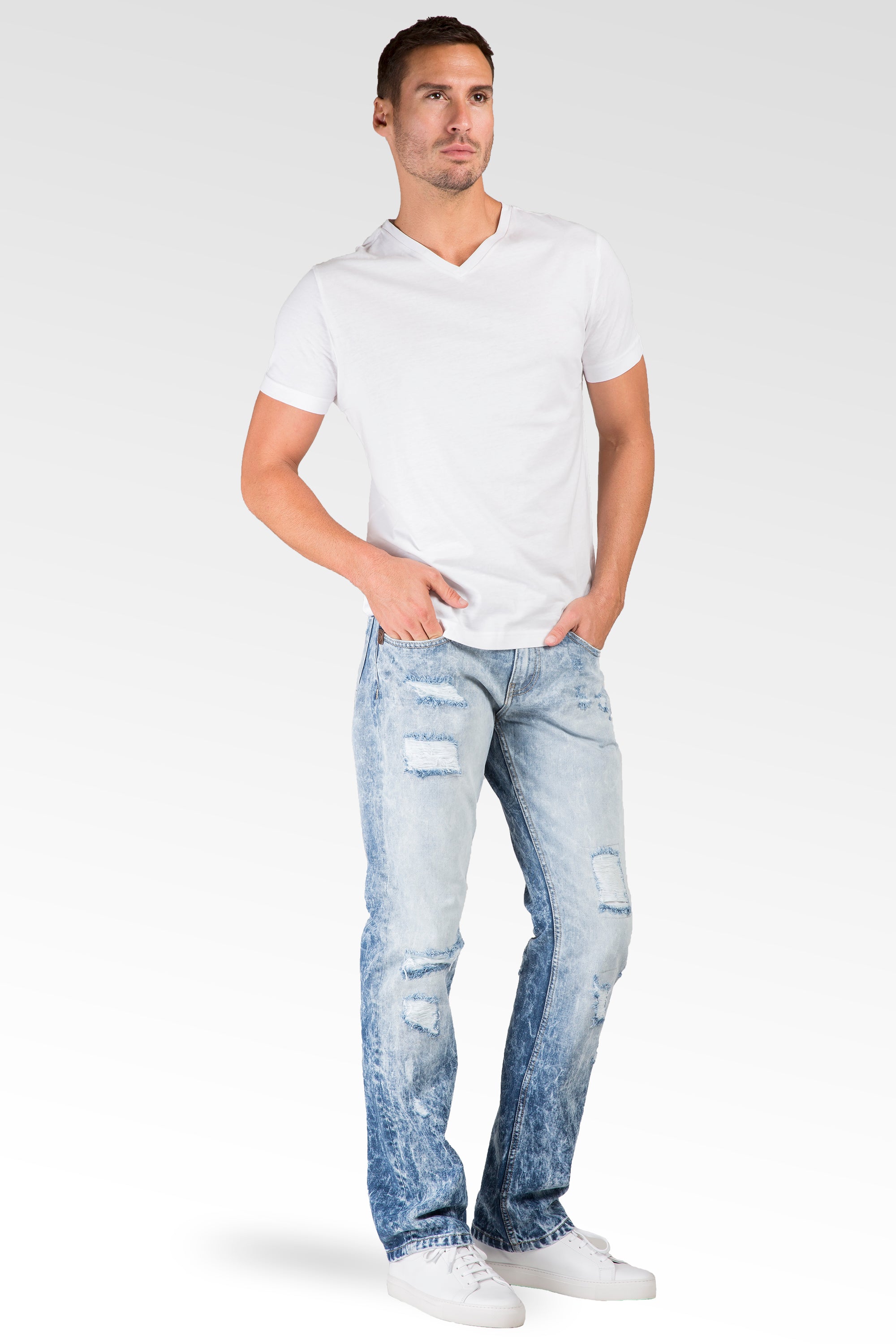 Level 7 Men's Slim Straight Rip & Repair Cloud Blue 5 Pocket Jeans Premium  Denim – Level 7 Jeans