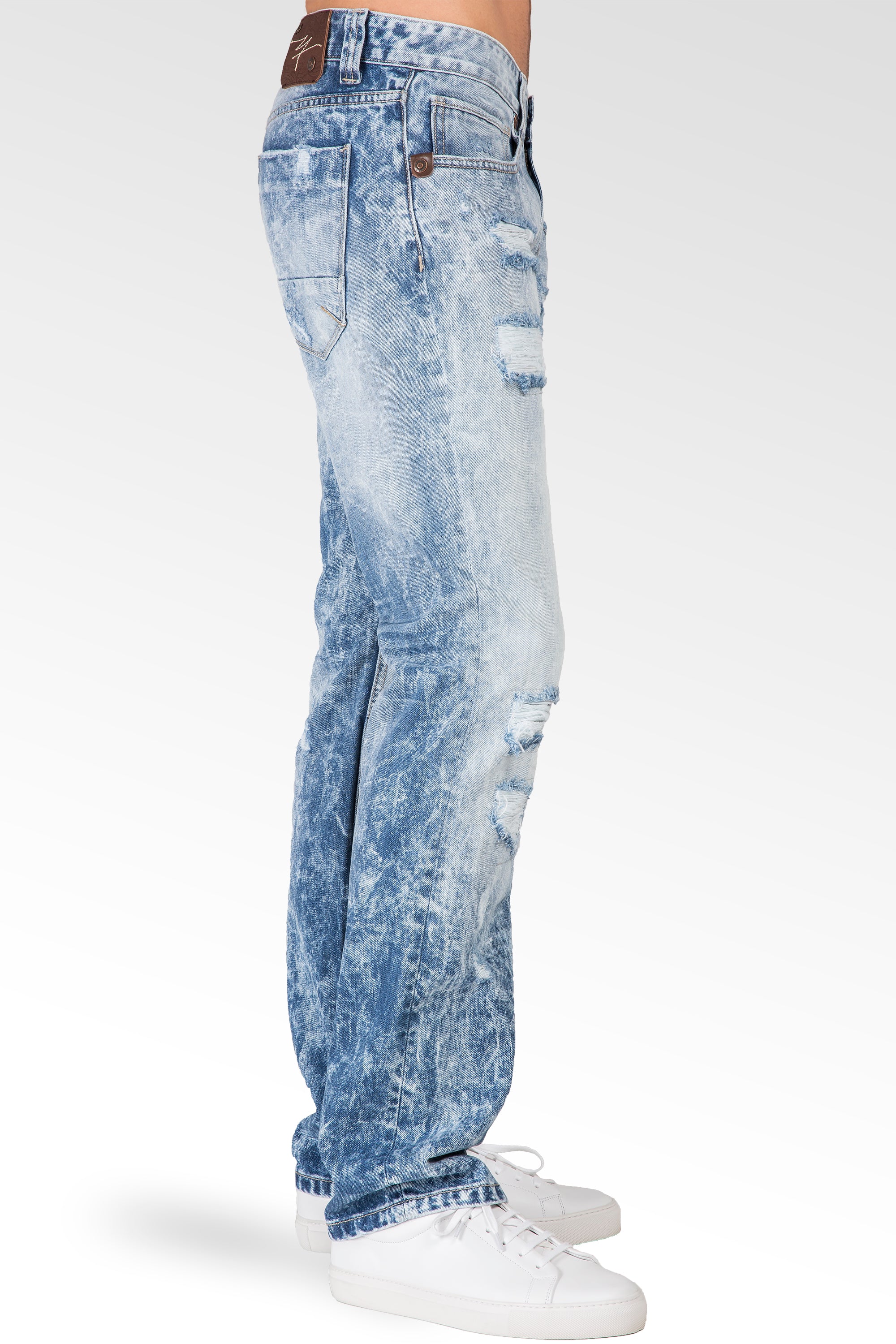 Level 7 Men's Slim Straight Rip & Repair Cloud Blue 5 Pocket Jeans Premium  Denim – Level 7 Jeans