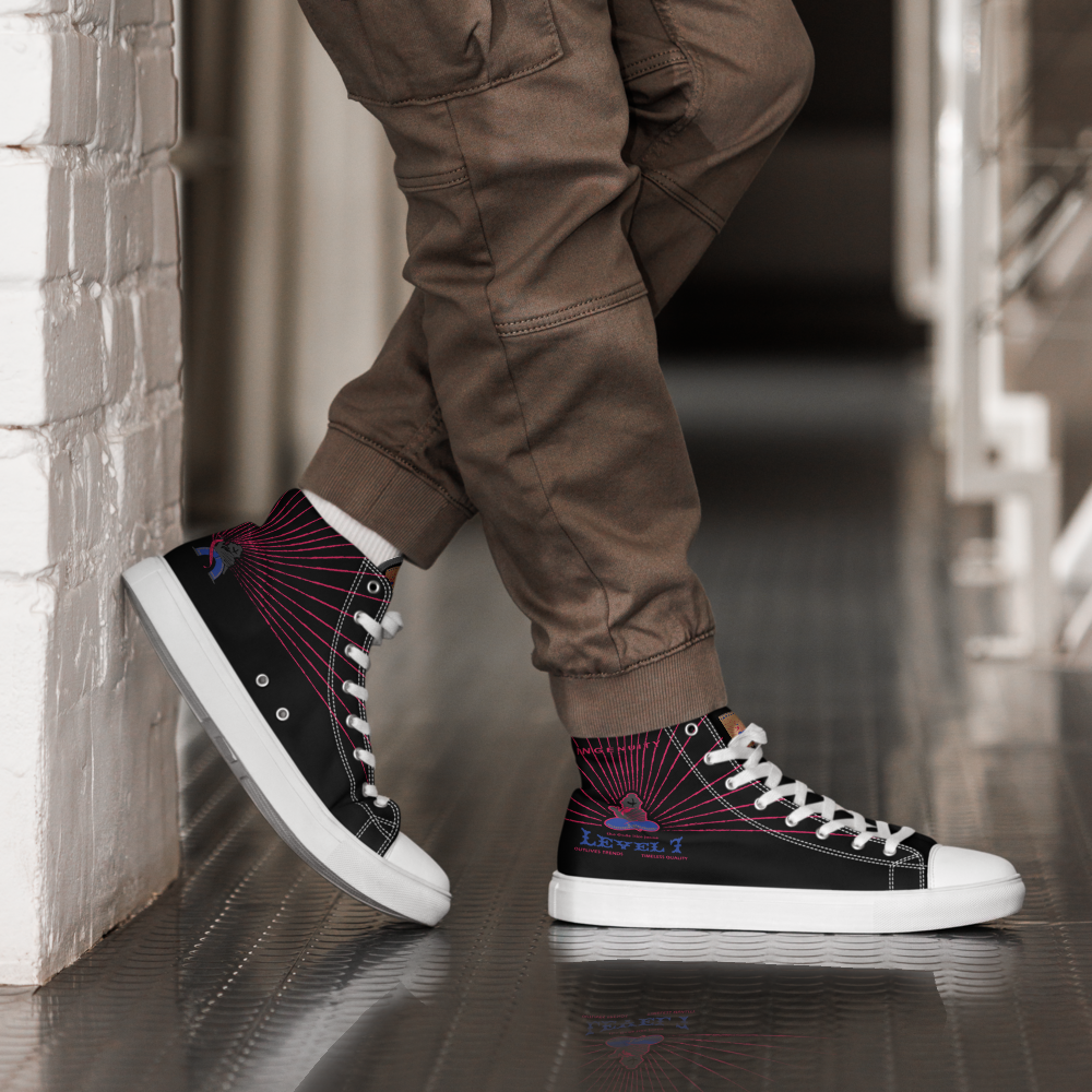 Men’s " The Gods Like Jeans " high top canvas shoes