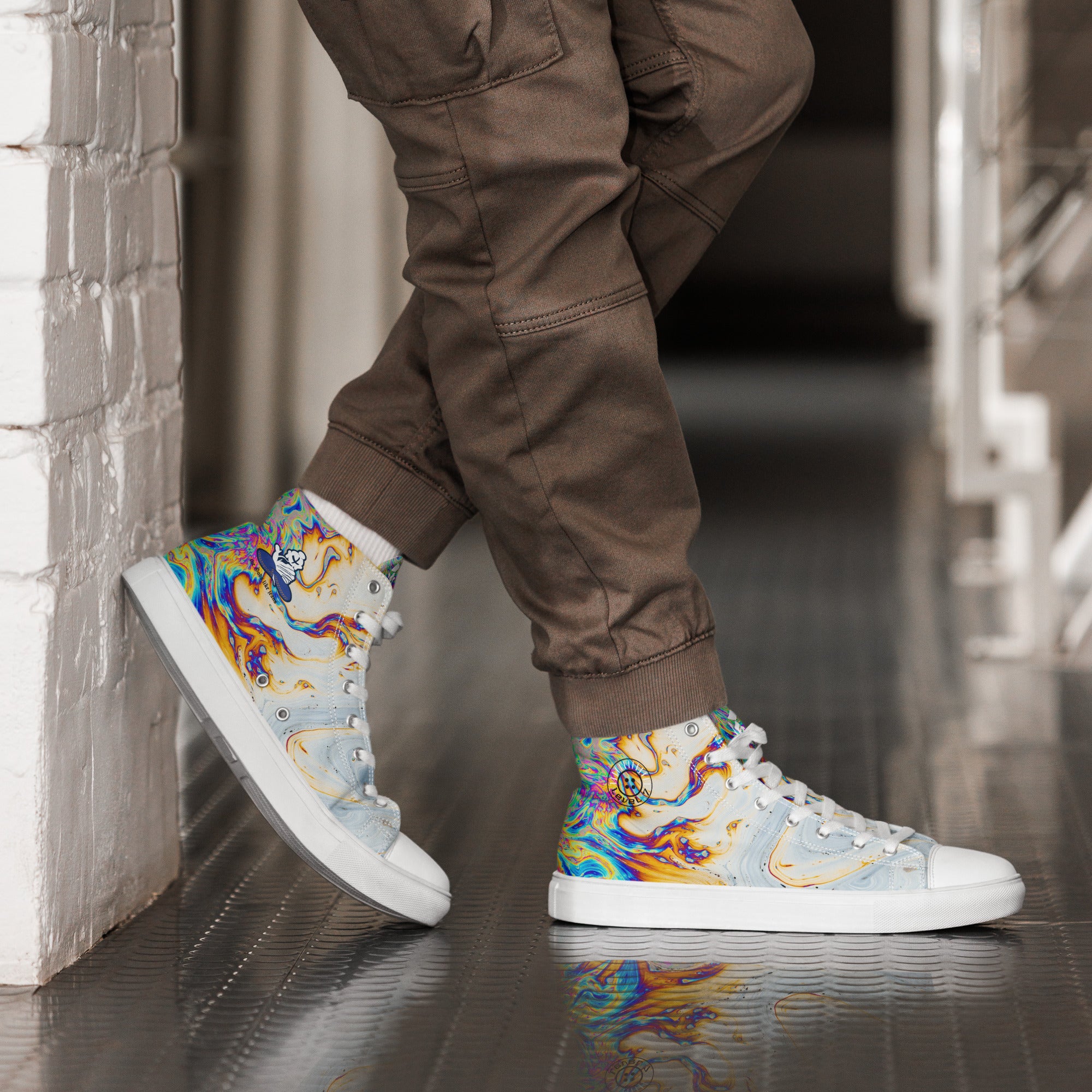 Men’s " Lava Marble " high top canvas shoes